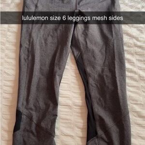 lululemon athletica Gray Leggings with Mesh Panels